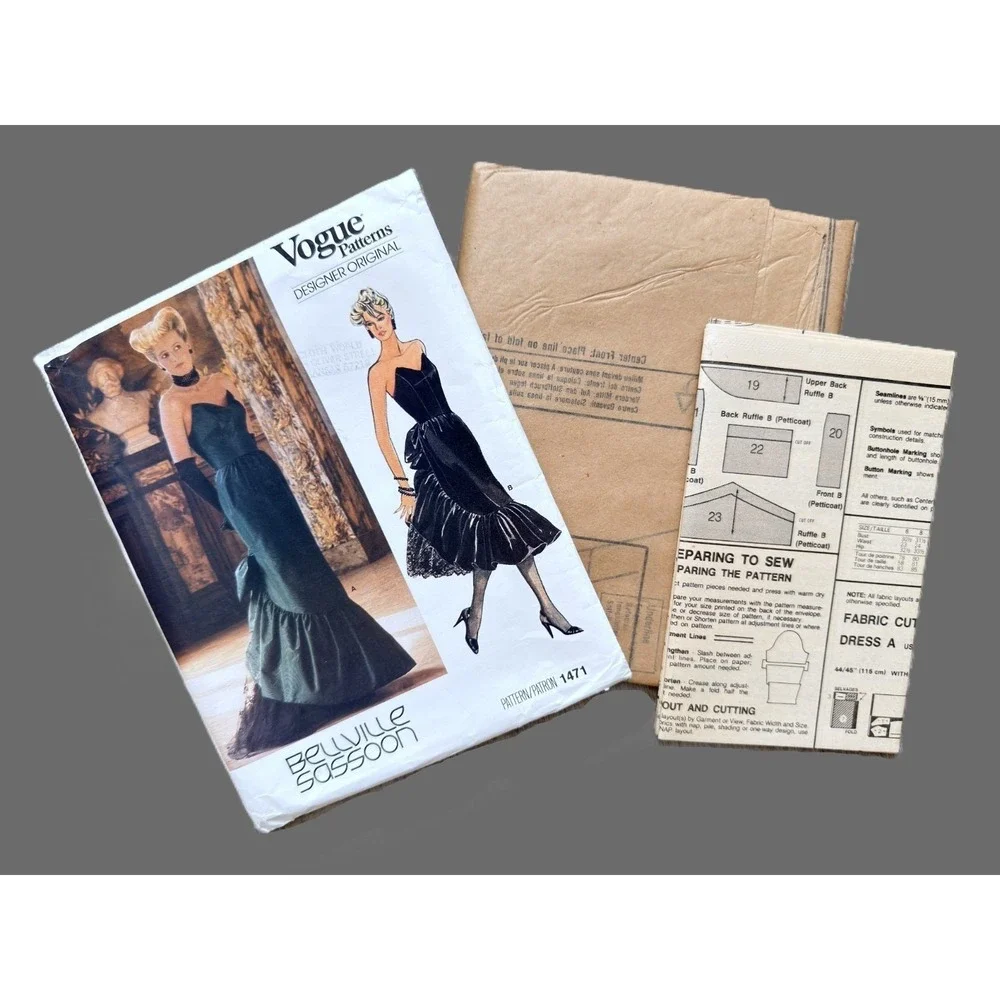 Vogue Design BELLVILLE-SASSOON Pattern Evening Cocktail Strapless, Rear Detail 8